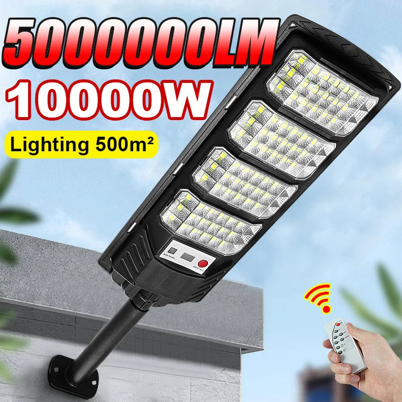 5000000LM 10000W Solar LED Outdoor Lighting Motion Sensor Super Bright Wall Lamp Waterproof Solar Light For Garden Street Patio